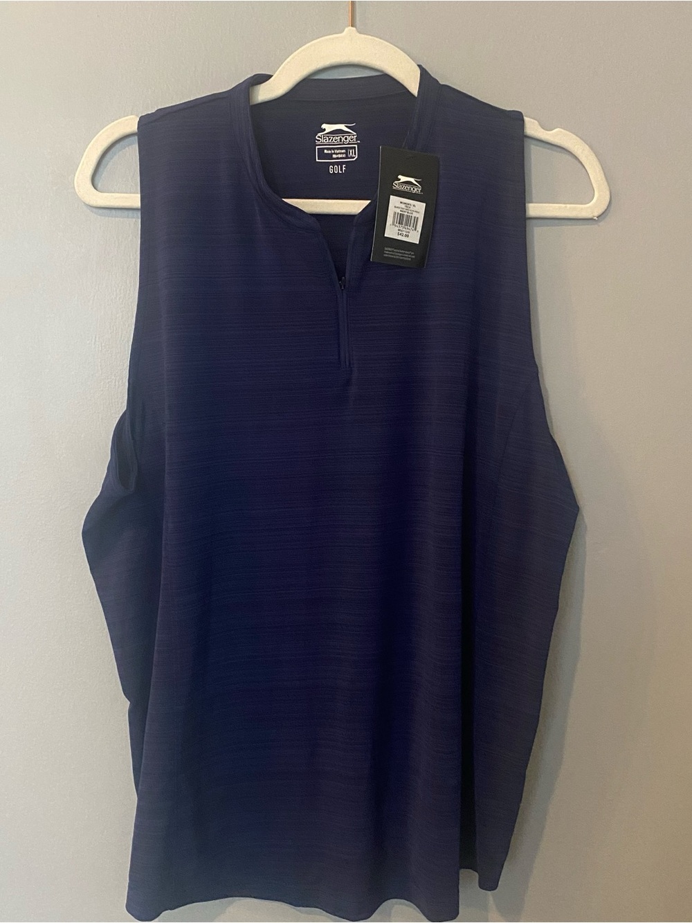 Slazenger Women's Dark Navy Sleeveless Golf Tank with Half Zip Hydro-dri